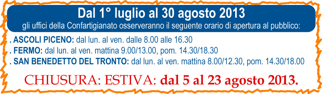 01-07-2013 banner Orario Estivo